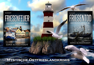 Banner zu den Ostfriesenkrimis Friesenfeuer und Friesentod von Edna Schuchardt