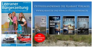 Werbung für Ostfrieslandkrimis in der September-Ausgabe der Leeraner Bürgerzeitung