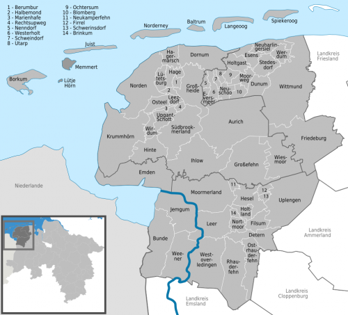Karte Ostfriesland